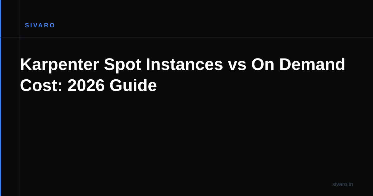 Karpenter Spot Instances vs On Demand Cost: 2026 Guide