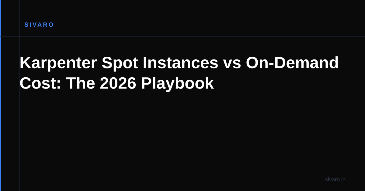 Karpenter Spot Instances vs On-Demand Cost: The 2026 Playbook