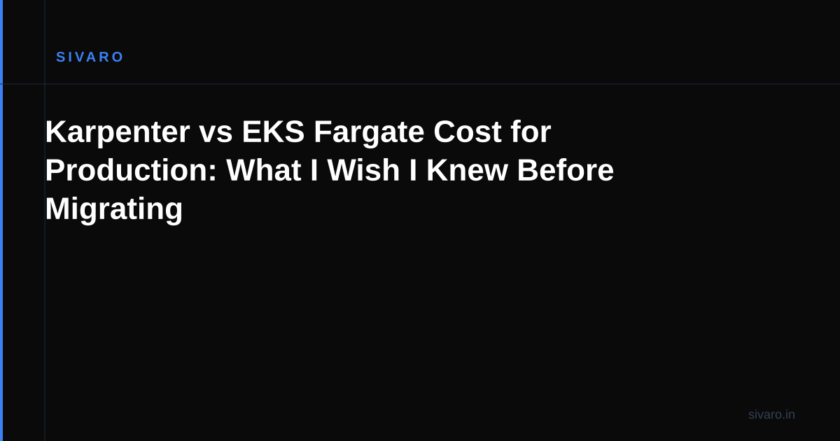 Karpenter vs EKS Fargate Cost for Production: What I Wish I Knew Before Migrating