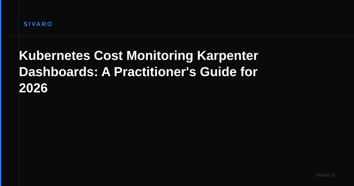 Kubernetes Cost Monitoring Karpenter Dashboards: A Practitioner's Guide for 2026