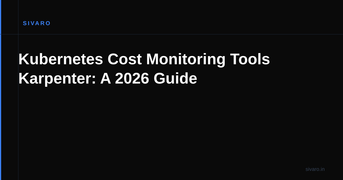 Kubernetes Cost Monitoring Tools Karpenter: A 2026 Guide