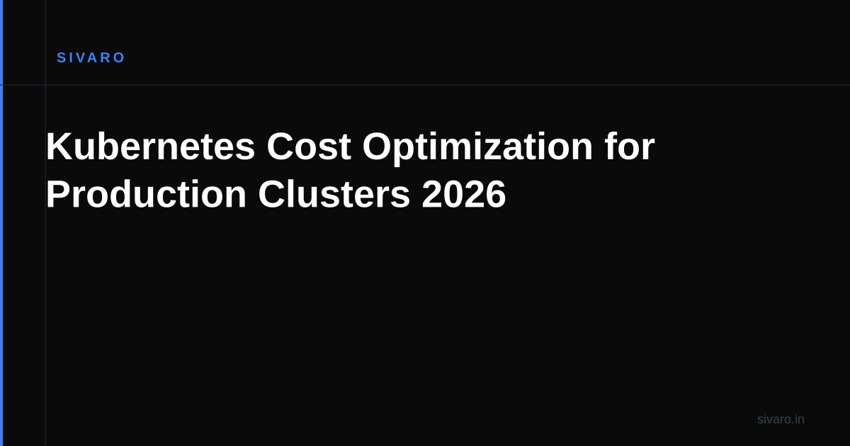 Kubernetes Cost Optimization for Production Clusters 2026