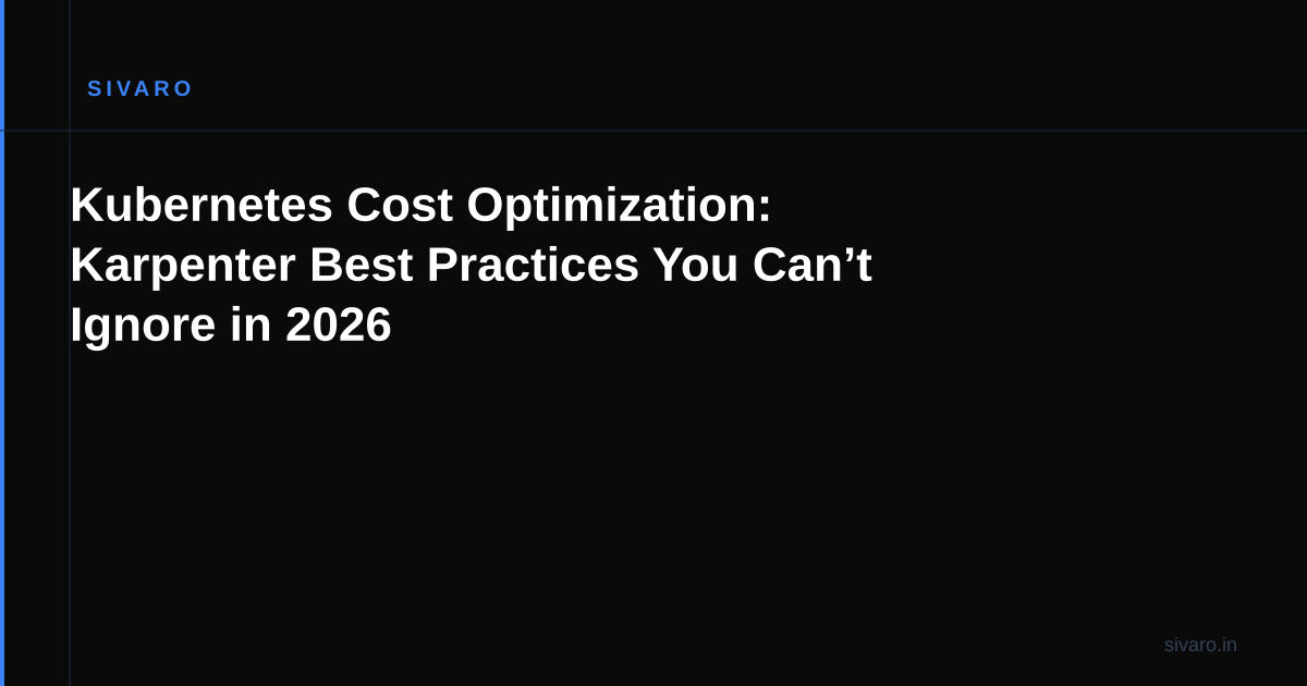Kubernetes Cost Optimization: Karpenter Best Practices You Can’t Ignore in 2026