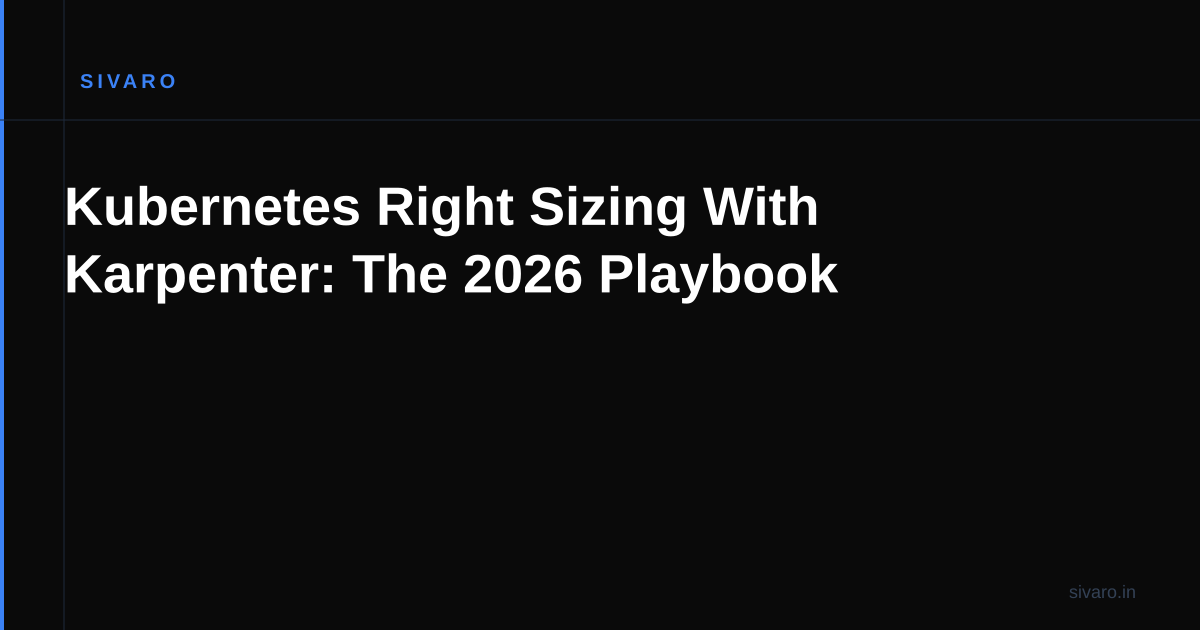 Kubernetes Right Sizing With Karpenter: The 2026 Playbook