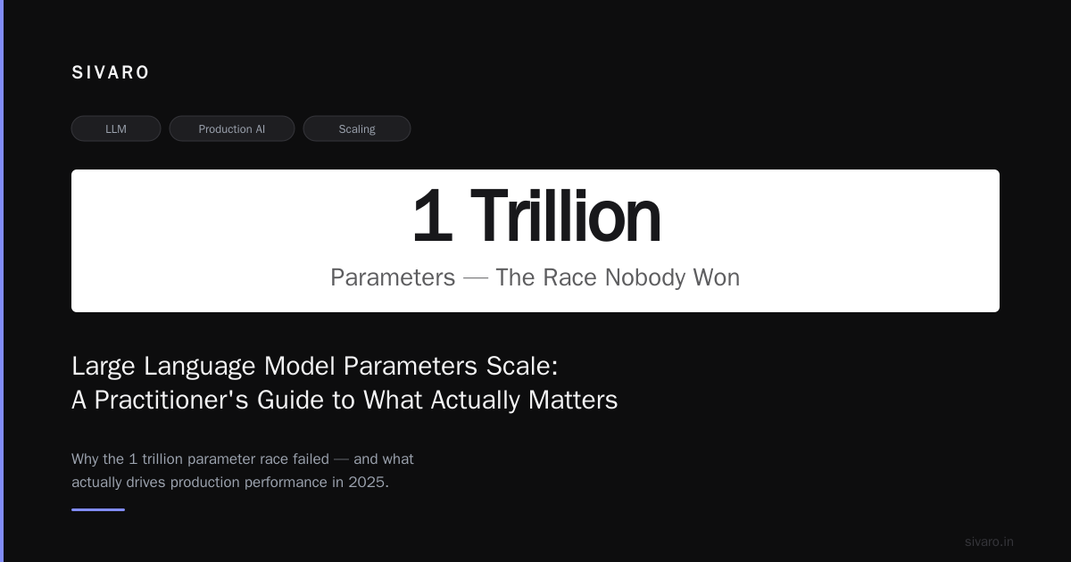 Large Language Model Parameters Scale: A Practitioner's Guide to What Actually Matters