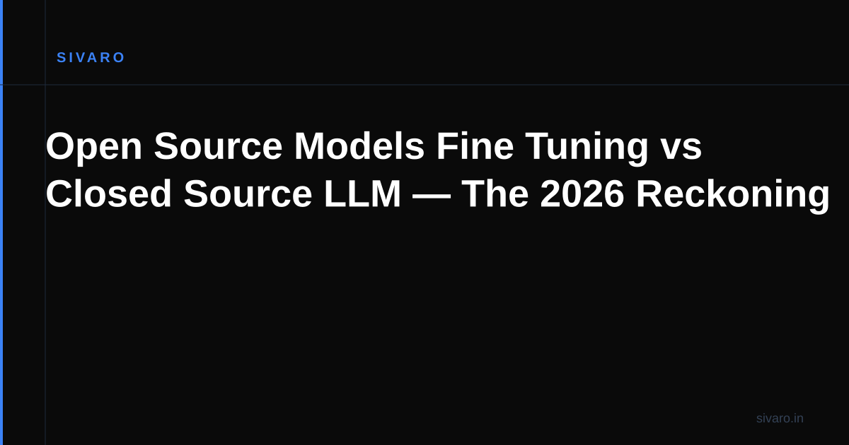 Open Source Models Fine Tuning vs Closed Source LLM — The 2026 Reckoning