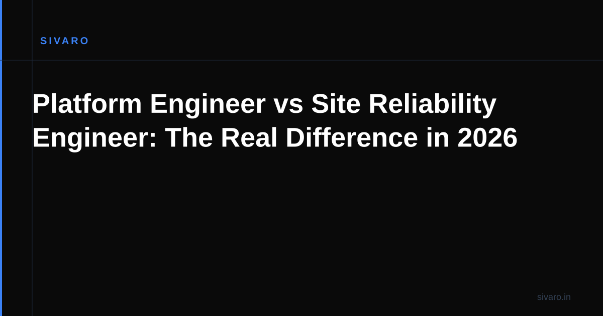 Platform Engineer vs Site Reliability Engineer: The Real Difference in 2026