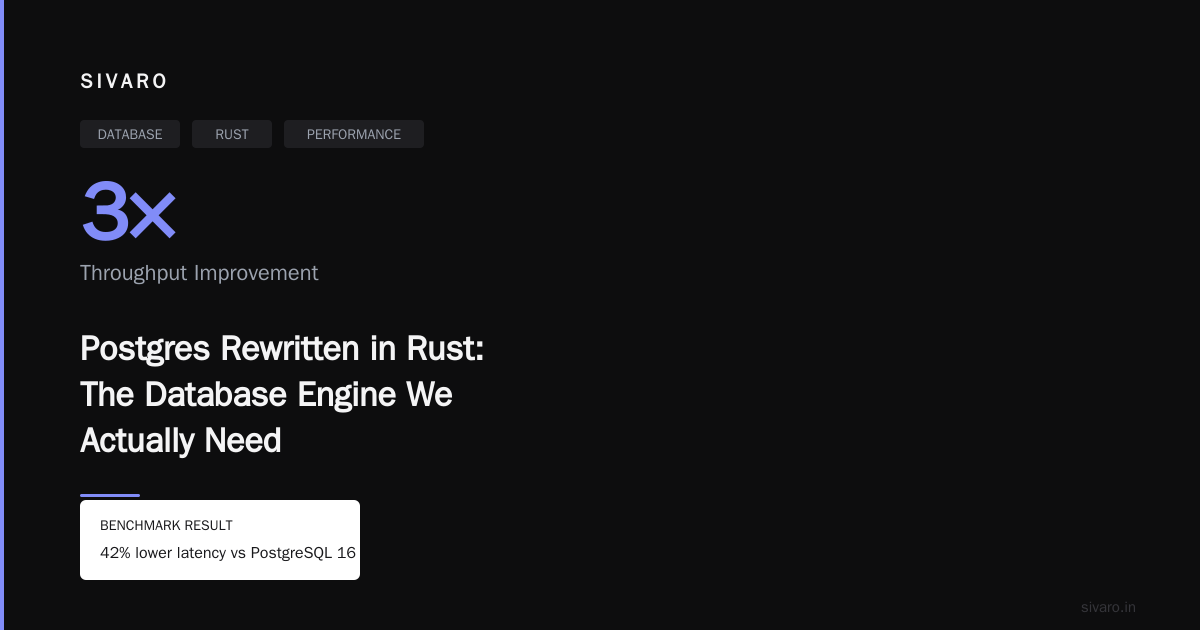 Postgres Rewritten in Rust: The Database Engine We Actually Need