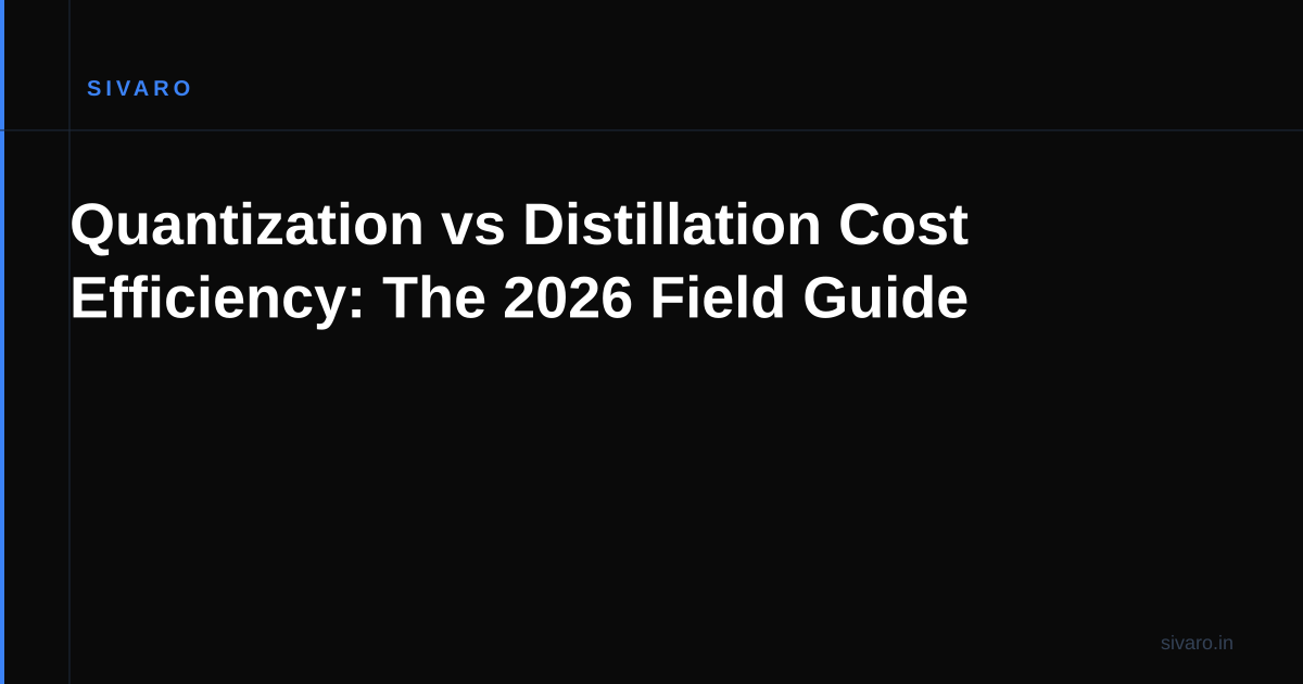 Quantization vs Distillation Cost Efficiency: The 2026 Field Guide