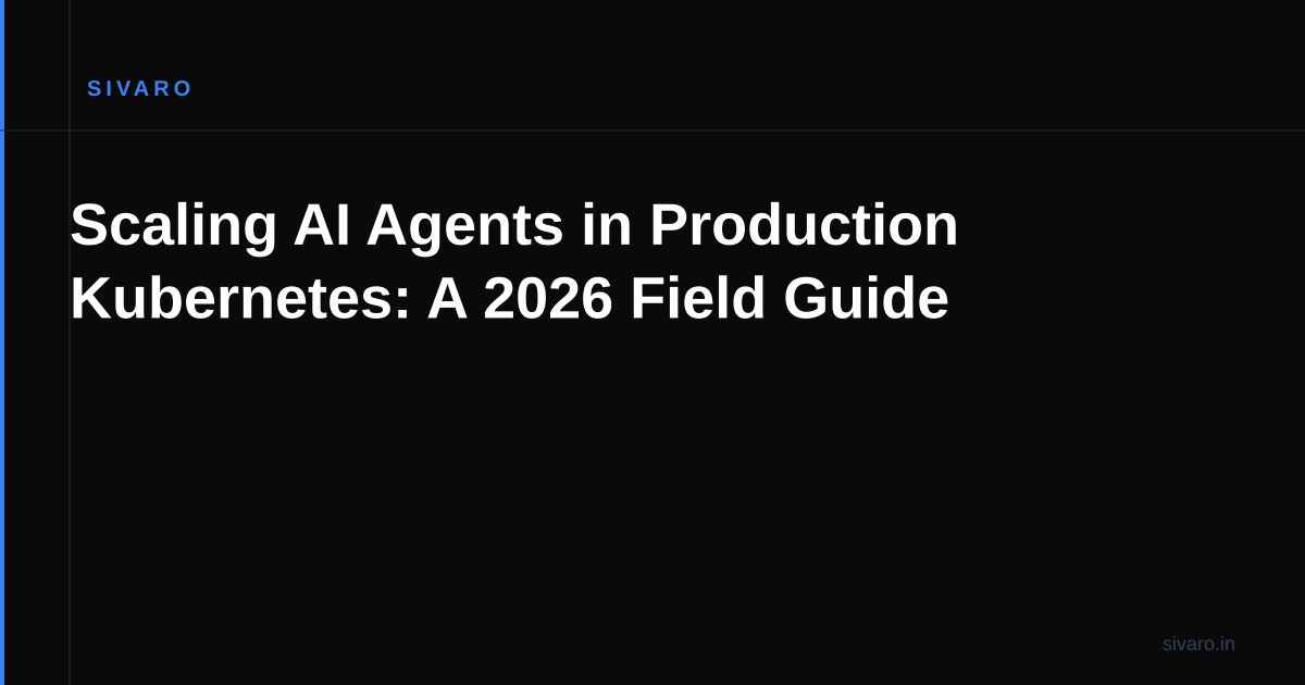 Scaling AI Agents in Production Kubernetes: A 2026 Field Guide