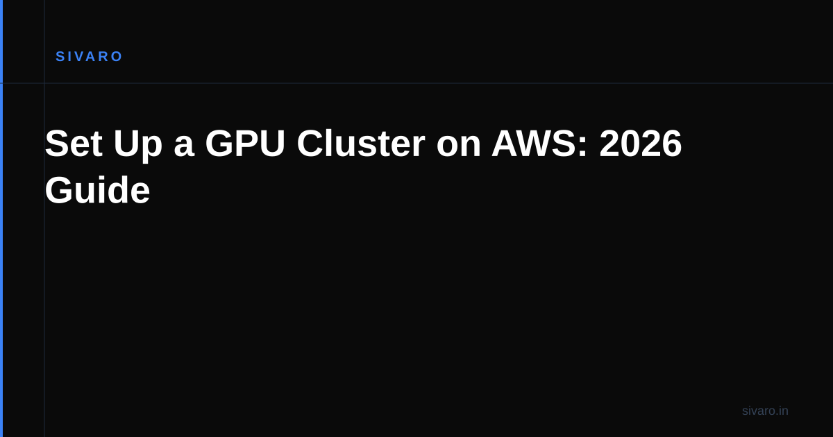Set Up a GPU Cluster on AWS: 2026 Guide