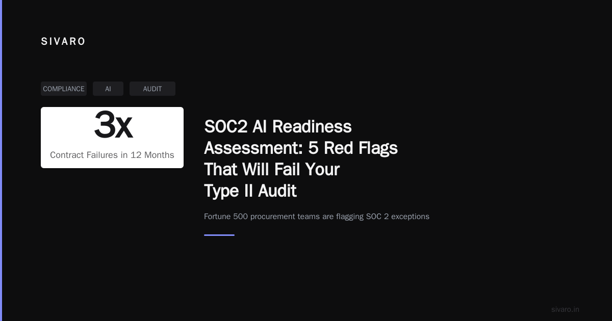 SOC2 AI Readiness Assessment: 5 Red Flags That Will Fail Your Type II Audit
