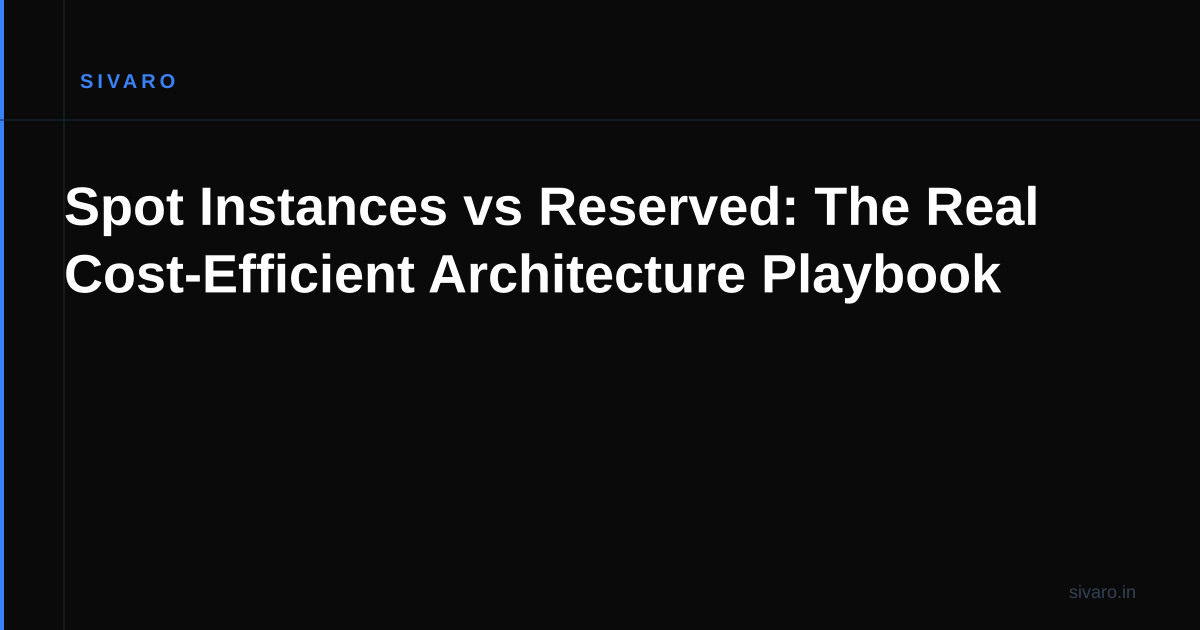 Spot Instances vs Reserved: The Real Cost-Efficient Architecture Playbook