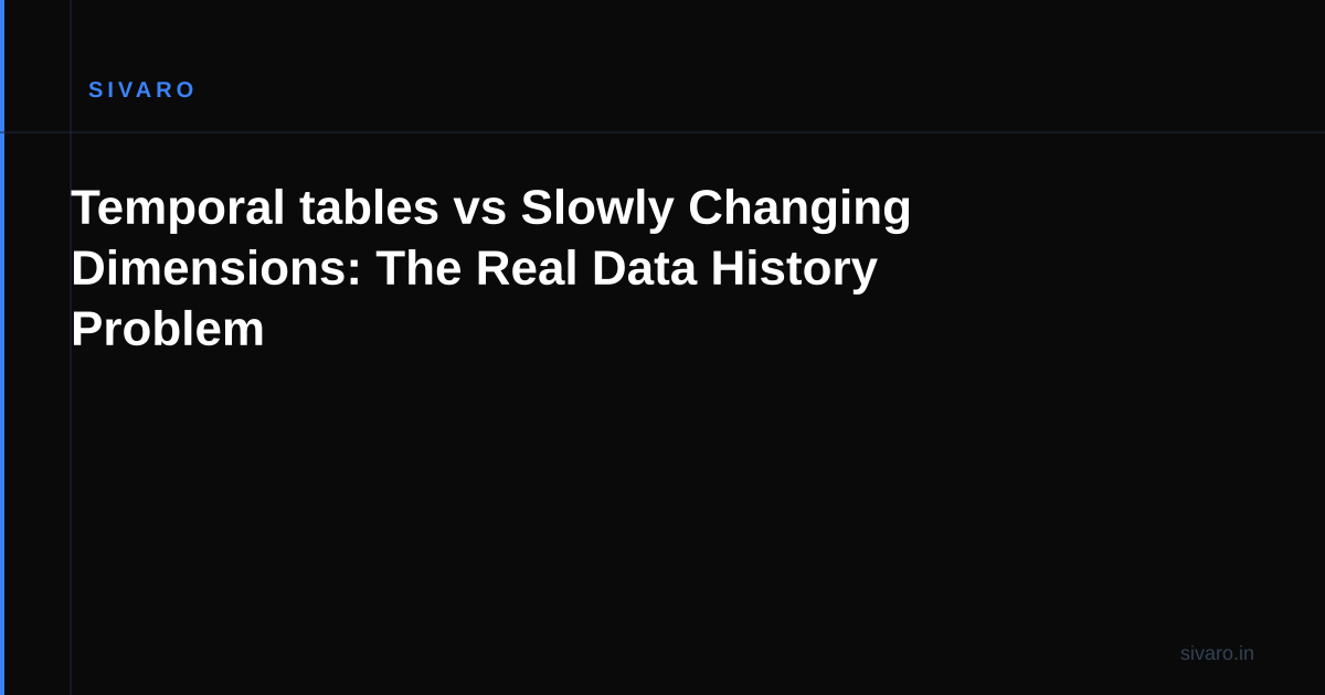 Temporal tables vs Slowly Changing Dimensions: The Real Data History Problem
