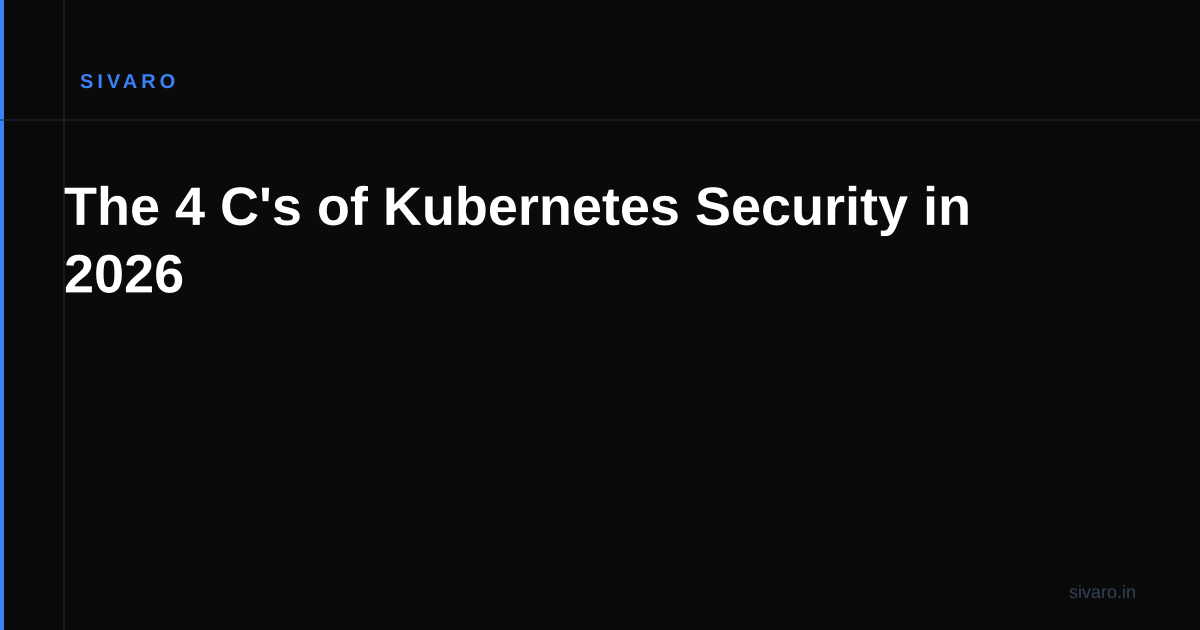 The 4 C's of Kubernetes Security in 2026