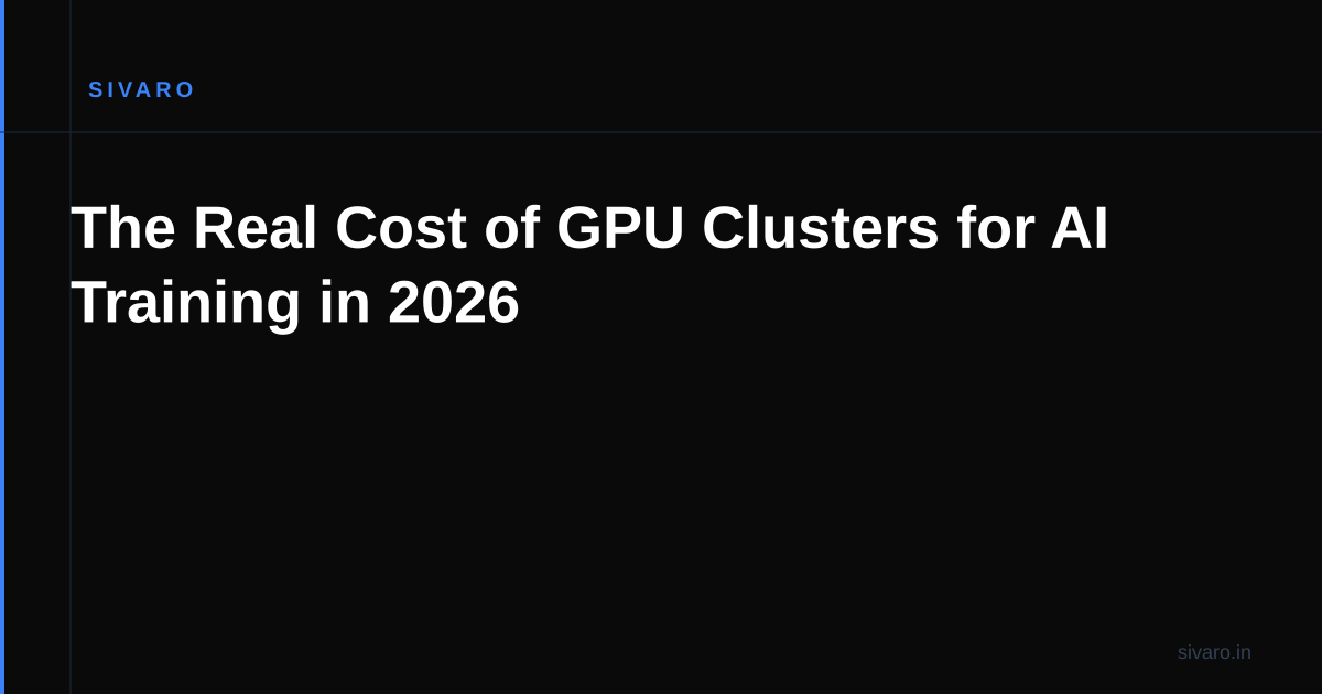 The Real Cost of GPU Clusters for AI Training in 2026