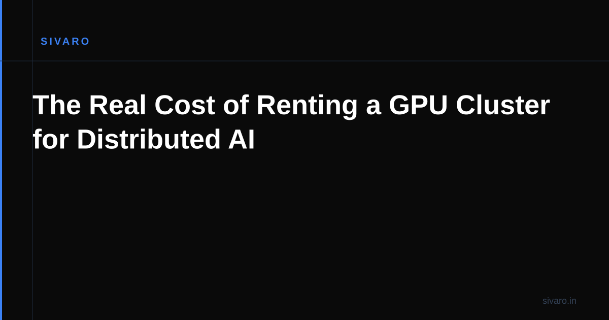The Real Cost of Renting a GPU Cluster for Distributed AI