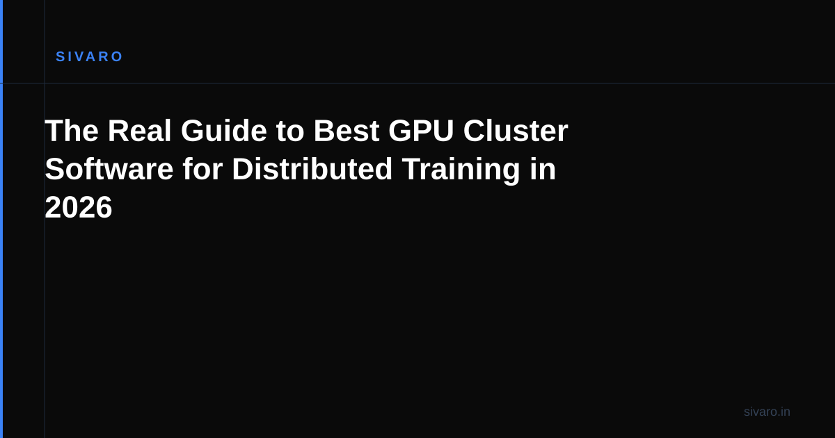 The Real Guide to Best GPU Cluster Software for Distributed Training in 2026