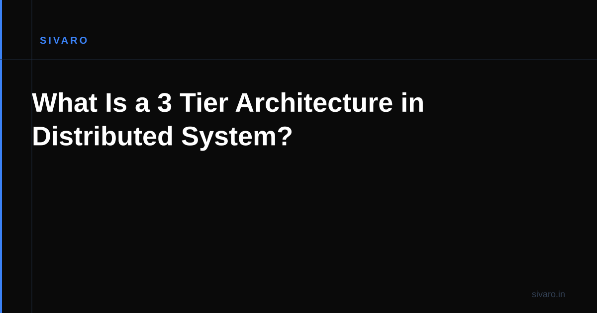 What Is a 3 Tier Architecture in Distributed System?