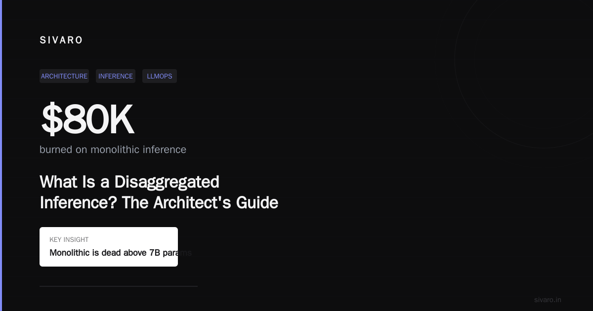 What Is a Disaggregated Inference? The Architect's Guide
