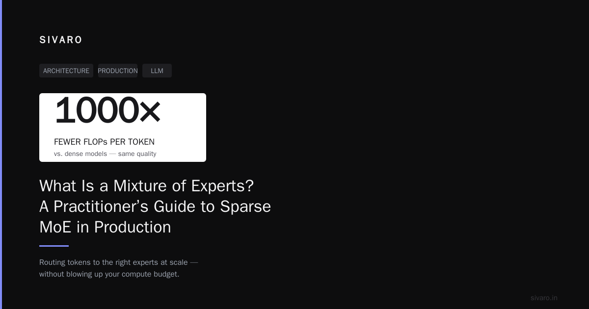 What Is a Mixture of Experts? A Practitioner’s Guide to Sparse MoE in Production
