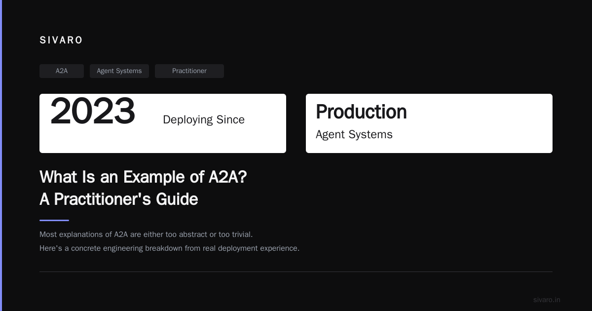 What Is an Example of A2A? A Practitioner's Guide