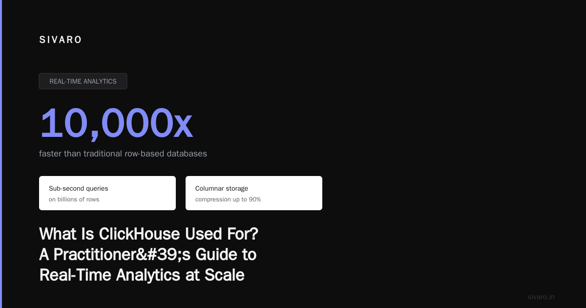 What Is ClickHouse Used For? A Practitioner's Guide to Real-Time Analytics at Scale