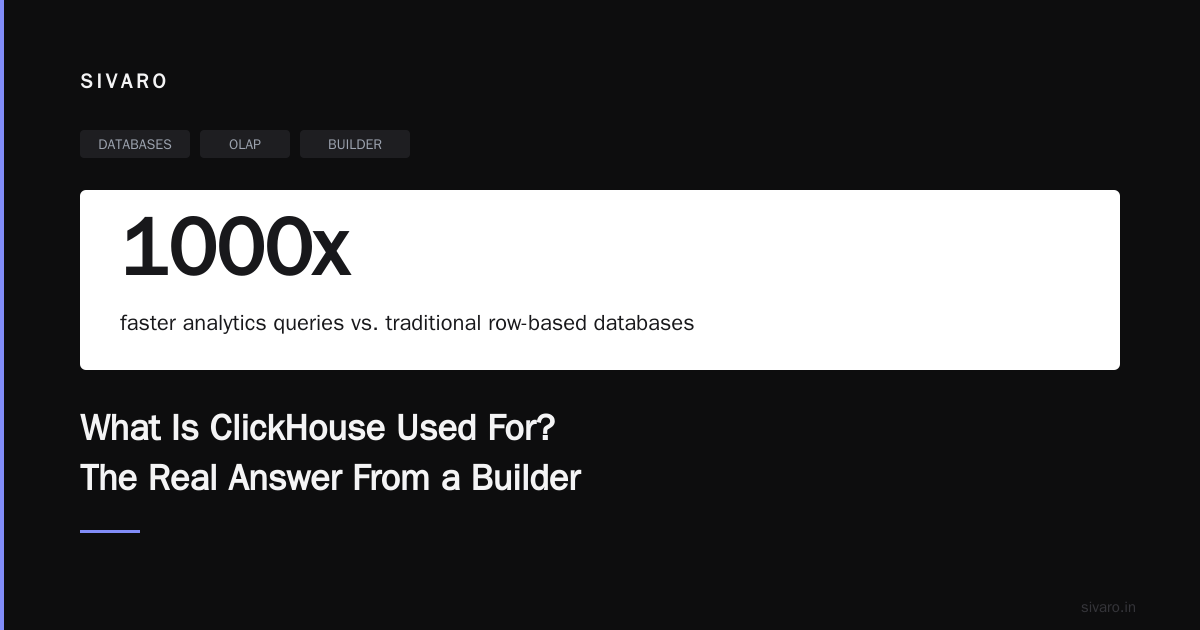 What Is ClickHouse Used For? The Real Answer From a Builder