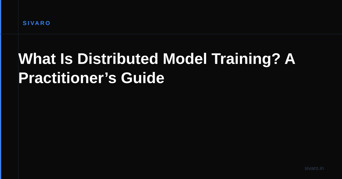 What Is Distributed Model Training? A Practitioner’s Guide