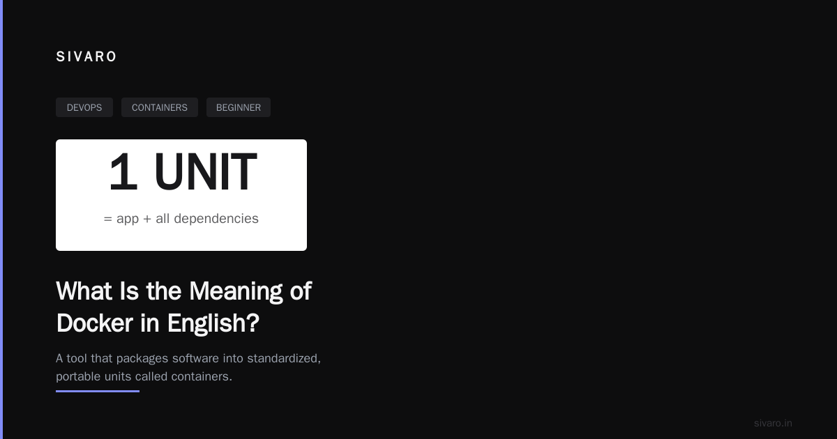 What Is the Meaning of Docker in English?