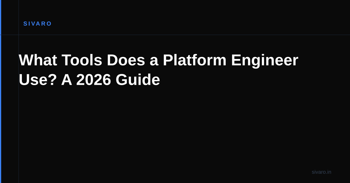 What Tools Does a Platform Engineer Use? A 2026 Guide