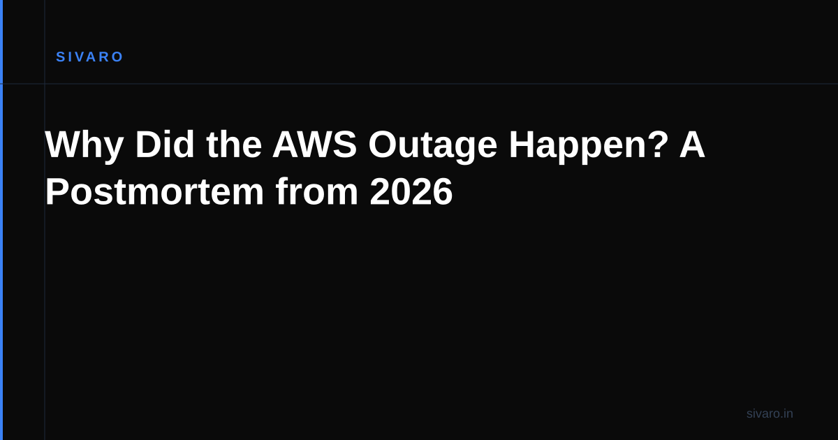 Why Did the AWS Outage Happen? A Postmortem from 2026
