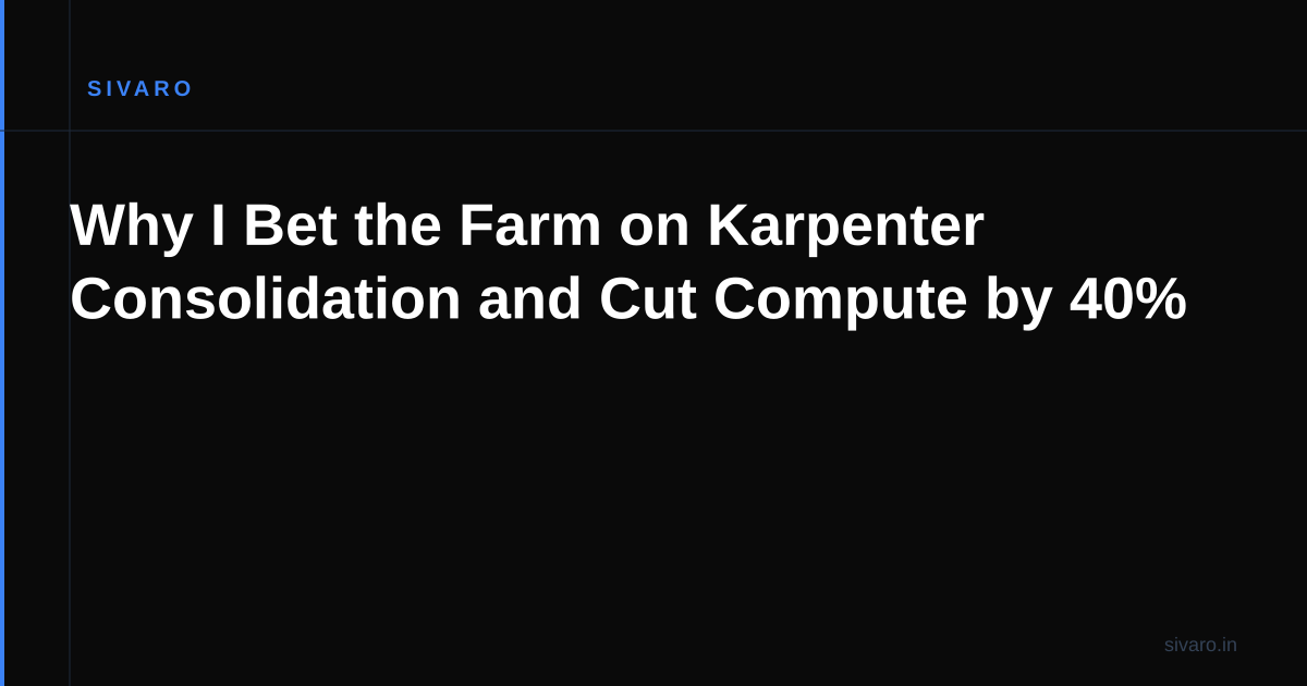 Why I Bet the Farm on Karpenter Consolidation and Cut Compute by 40%