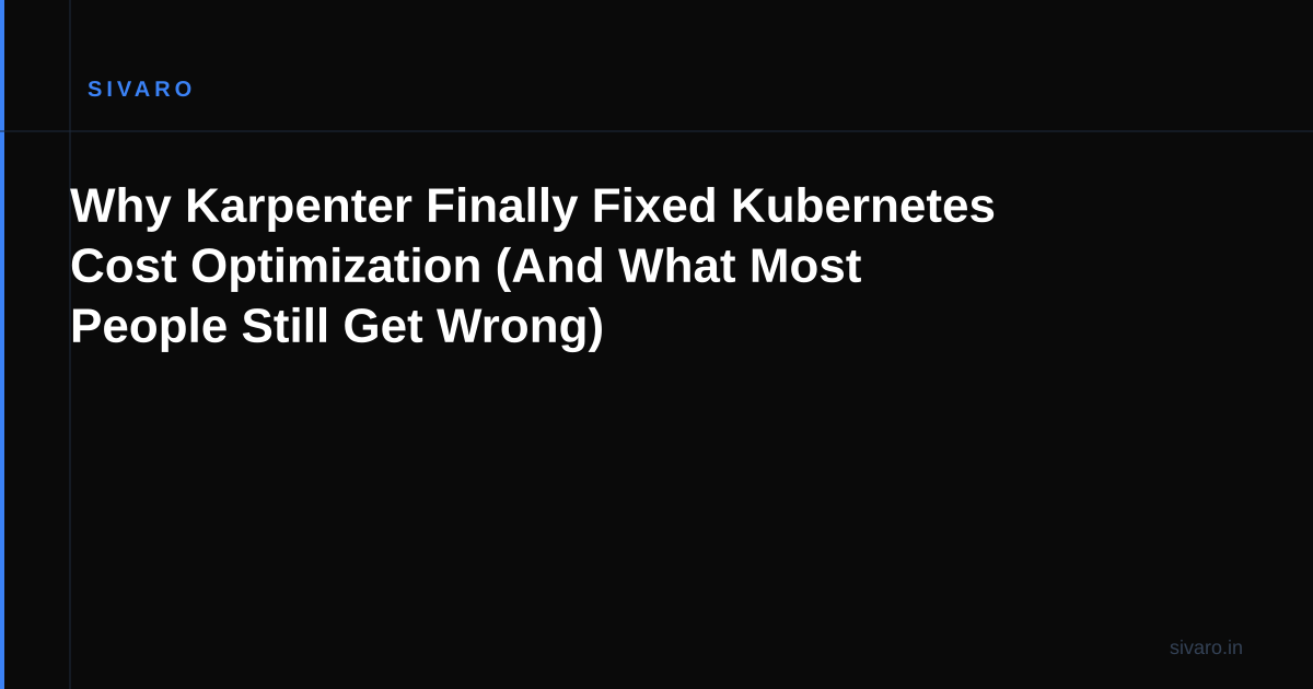 Why Karpenter Finally Fixed Kubernetes Cost Optimization (And What Most People Still Get Wrong)
