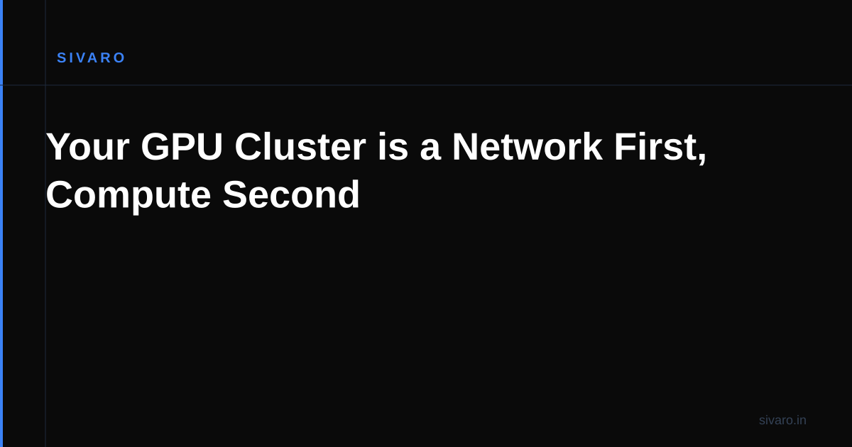 Your GPU Cluster is a Network First, Compute Second