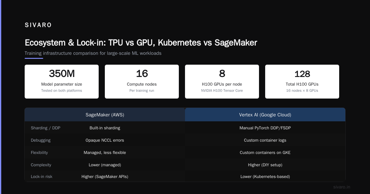 Ecosystem and Lock-in: TPU vs GPU, Kubernetes vs SageMaker