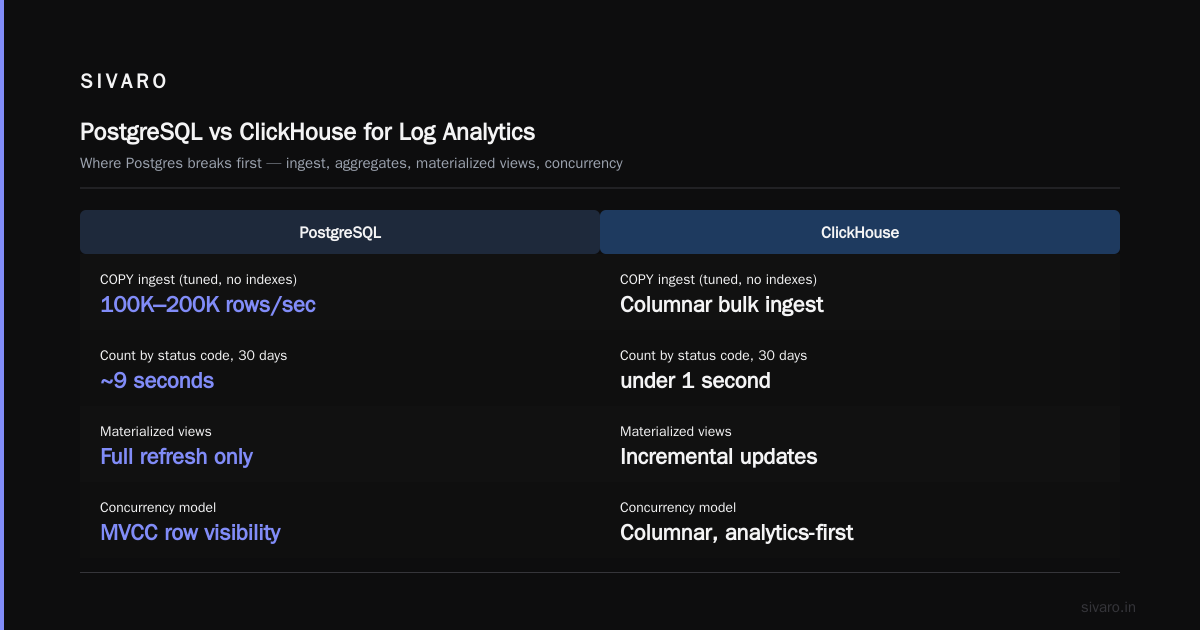 ClickHouse vs PostgreSQL for Log Analysis: 2026 Buyer's Guide