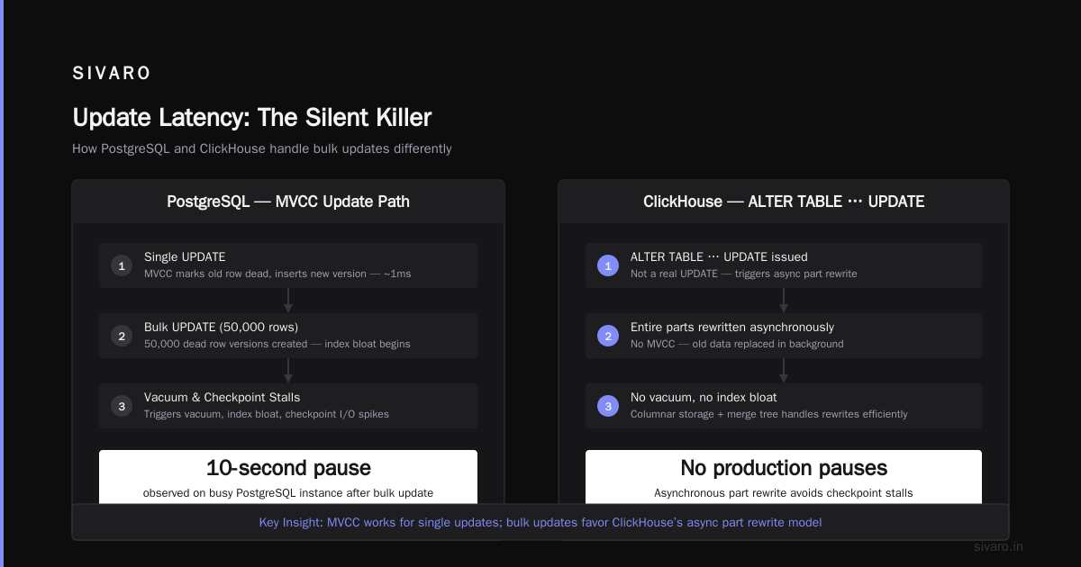 ClickHouse vs PostgreSQL Latency: Lessons from 200K Events/sec