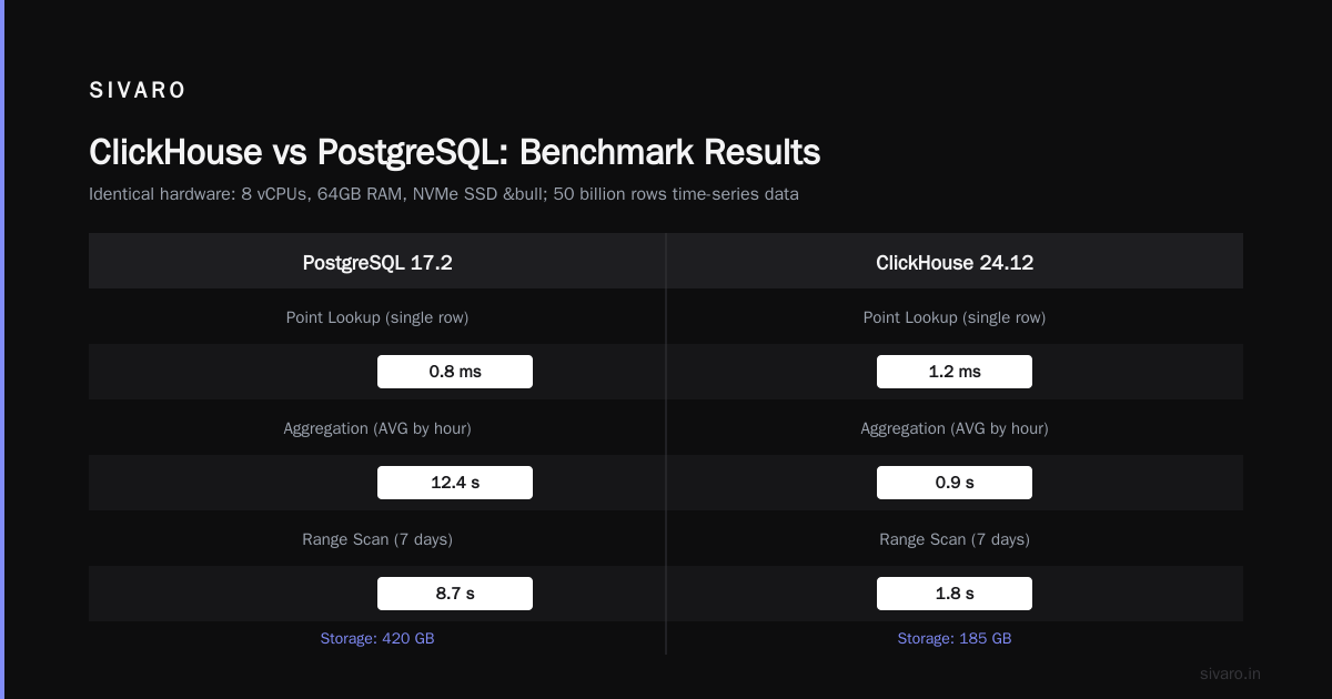 Feature Comparison 2026: ClickHouse vs PostgreSQL
