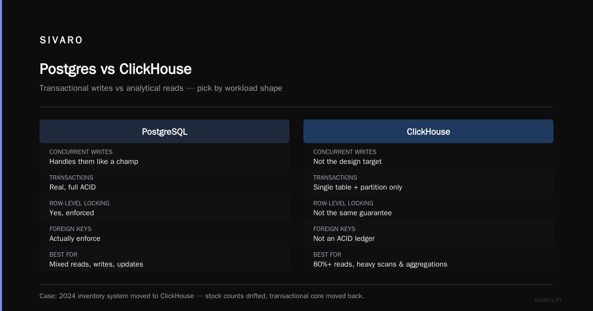 ClickHouse vs PostgreSQL: Which Is Faster in 2026?