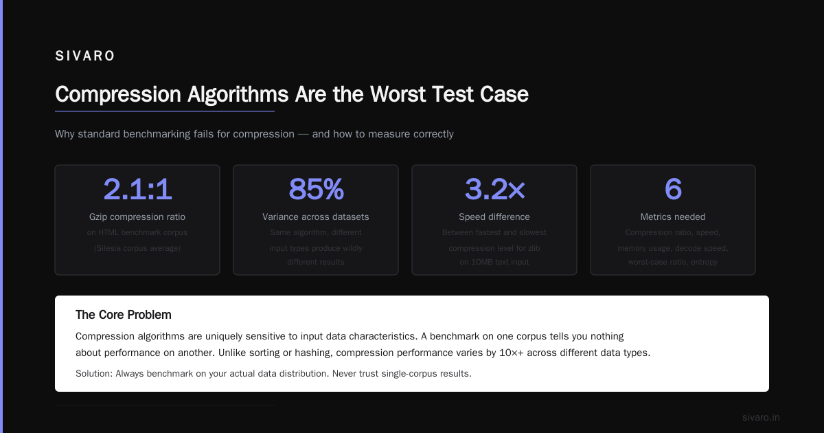 Compression Algorithms Are the Worst Test Case