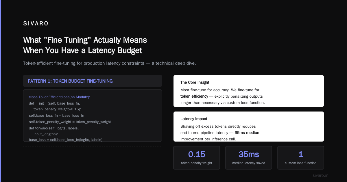 Fine Tuning LLM for Real-Time Inference: A Field Guide From Someone Who's Done It