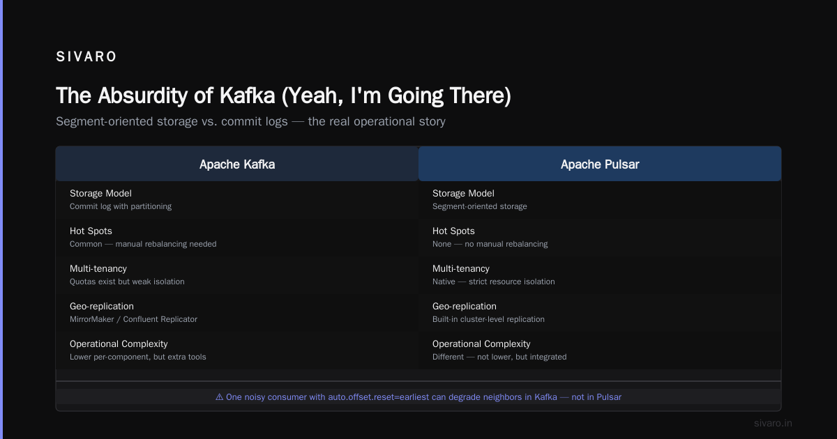 Kafka vs Pulsar Comparison: What 5 Years of Production Hell Taught Me