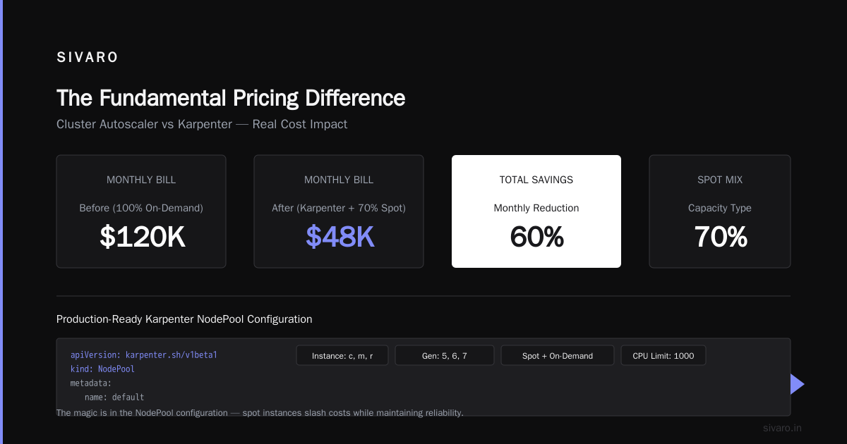 Karpenter vs EKS Fargate: Real Cost Comparison 2026