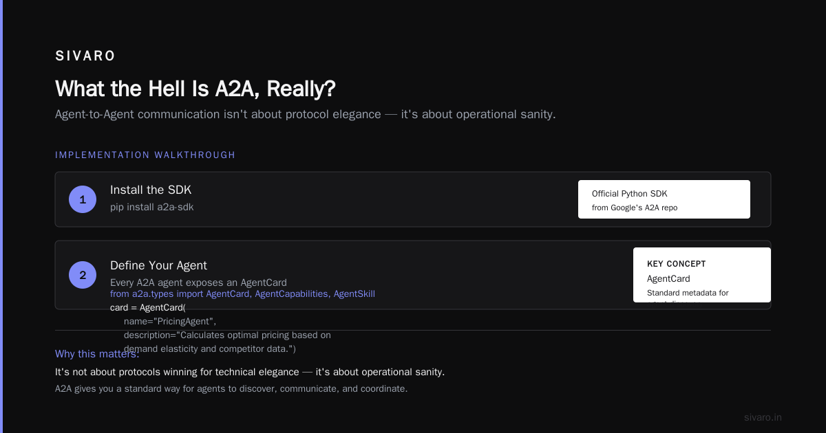 The a2a Protocol for Agent Communication: What I Learned Building Multi-Agent Systems That Actually Work