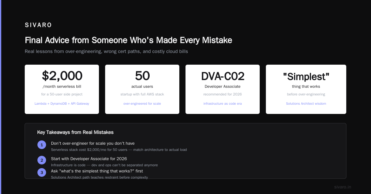 Final Advice from Someone Who's Made Every Mistake